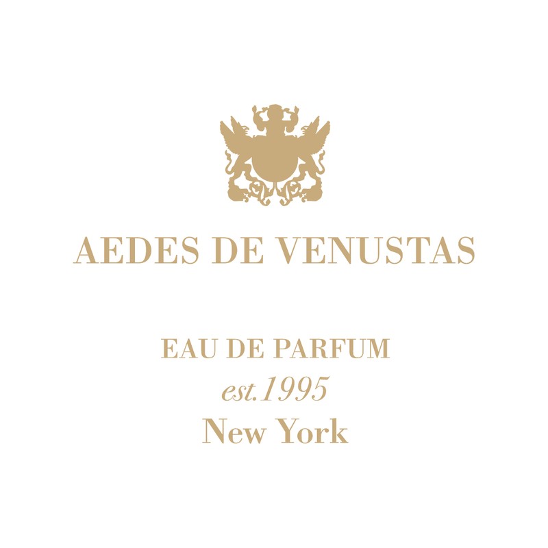 Official Aedes de Venustas logo, Eau de Parfum, est. 1995, New York