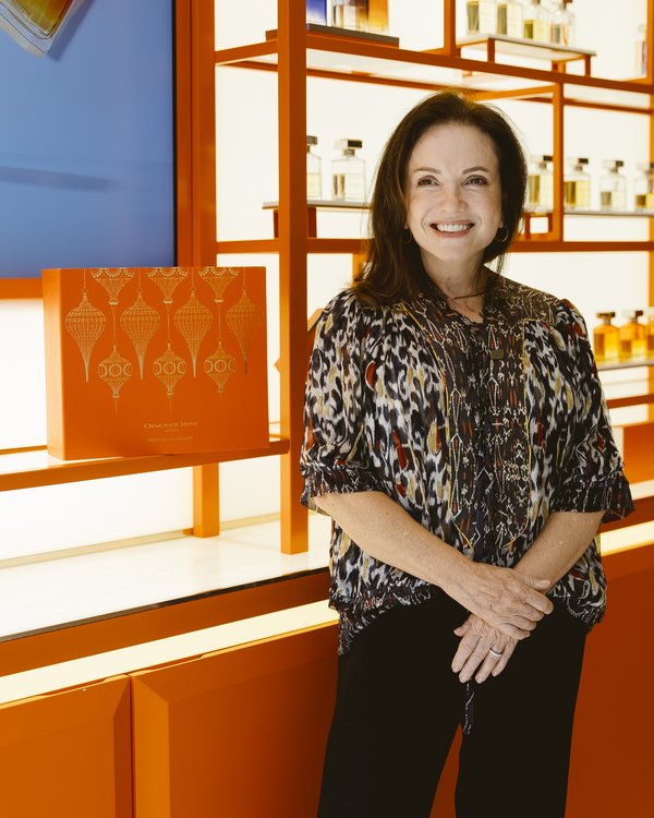 Official portrait of Linda Pilkington, founder and creator of the British perfume house Ormonde Jayne